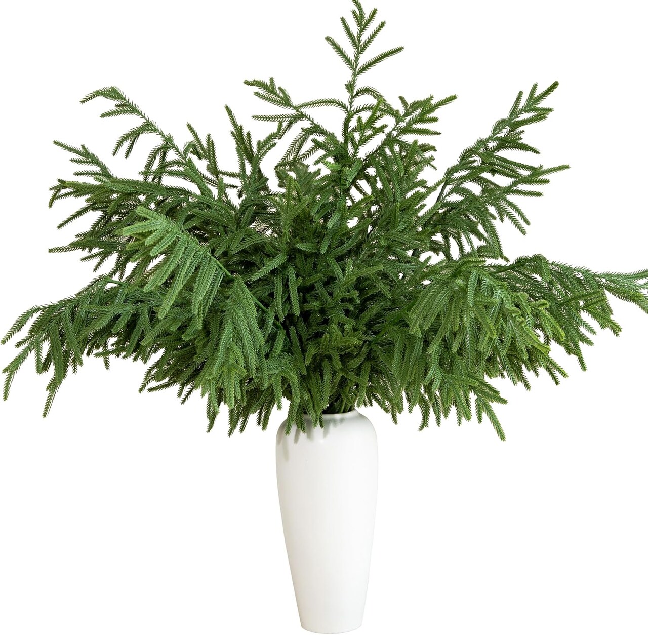 10 Pcs 36 Inch Artificial Norfolk Pine Stems Faux Christmas (Green) 0.78"D x 7.87"W x 36"H